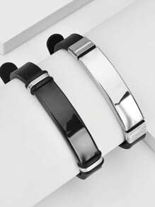 Customized Bracelet - Fashionable Stainless Steel Bracelet For Teens, Birthday/Graduation Gift, Personalized Engraved Name Cuff Bracelet, Adjustable, Unique Creative Gift For Boys And Girls, Graduation Gift, Everyday Wear,Back To School Fashion - Multicolor - View 3