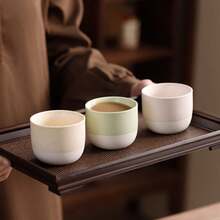1/4 件粗陶茶杯，陶瓷咖啡杯，采用古代氧化技术手工制作，适用于浓缩咖啡和茶，方便家庭和办公室使用，非常适合节日礼物 - 彩色 - 查看 12
