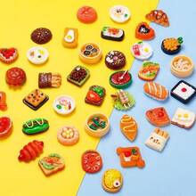 5pcs-50pcs Cute Miniature Food Fridge Magnets, Kitchen Decor Refrigerator Stickers