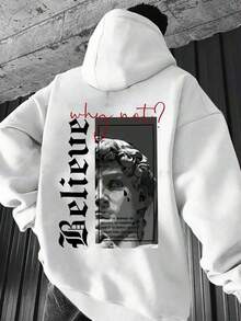 Sudadera con capucha de moda para hombres, sudadera con capucha con estampado grande de David, estilo emo, estilo de los 2000, para otoño, top de manga larga - Negro - Ver 6