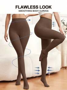 10-15 MmHg Light Compression Women's , Warm In Winter, Opaque, Closed-Toe Velvet Tight-Fitting, High-Waisted And Form-Fitting, Cozy - Multicolor - View 4