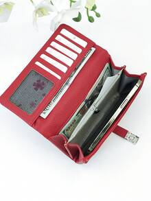 MINGYOU 女士超柔软红色 PU 钱包 动物与树皮纹理 大容量 多功能手机钱包 精致扣环 多卡位 手拿包 拉链硬币和证件夹 柔软轻便 适合聚会 约会 节日 女士礼物 钱包 钱夹 长款钱包 - 紅色 - 查看 1