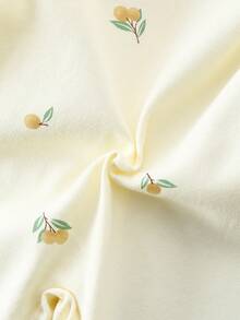 Baby Boy Cute Cartoon Print Front Button Romper, Infant Clothing Suitable For Spring And Autumn Seasons - Beige - View 3