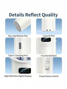 便携式双冰冷却风扇，配备 5200mAh 电池 - 高速 100 档风速设置，适合夏季户外露营和旅行