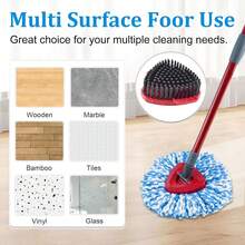 Mop Heads Replacements For O-Cedar RinseClean 2-Tank Spin Mop, Mop Replace Head For O Cedar, Spin Mop Heads For Ocedar Includes 3 Pack Mop Refills, 2 Upgrade Scrub Brush, 1 Mop Base For O-Cedar Mop - 適用於 Ocedar 沖洗清潔 2 罐 - 查看 7