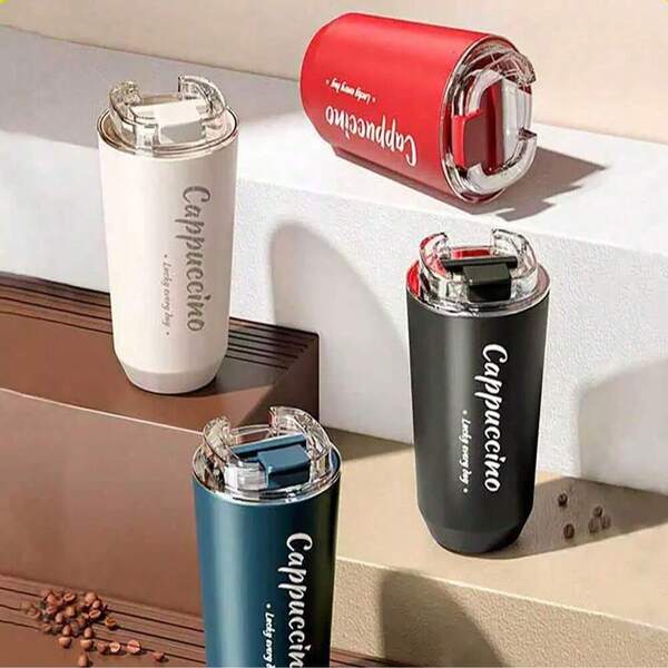 Przenośny kubek na kawę ze stali nierdzewnej 304, wysokiej jakości izolowany kubek, minimalistyczny design do biura i samochodu