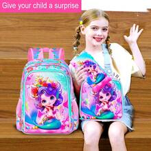 3件套幼儿园女童背包，16英寸美人鱼背包和午餐盒，适合幼儿园小朋友 - 雙肩背包 - 查看 7