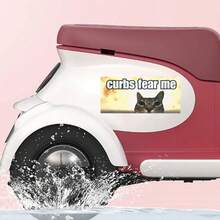 1 件“Curbs Fear Me”搞笑猫咪表情包贴纸，7 英寸防水耐用乙烯基汽车保险杠贴纸，适用于笔记本电脑、滑板、行李箱、摩托车车窗的美观贴花，适合新司机的创意搞笑礼物，可移除以适应任何光滑表面/美观汽车贴花，Z 世代幽默贴纸，/坏司机贴纸，/Curbs Fear Me 贴纸 - 彩色 - 查看 5