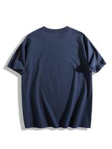 Anti Social Club Double Sided Digital Printed 220g Casual T Shirt 1pcs Men's Streetwear 100% Cotton Graphic Tee Relaxed Fit Tee For Urban Style - Màu xanh lam - Xem 2