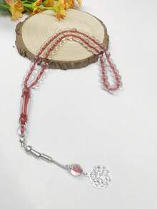 1条45颗10毫米串珠手链，简约优雅设计，日常祈祷念珠，配中国结吊坠 - 彩色 - 查看 4