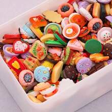 5pcs-50pcs Cute Miniature Food Fridge Magnets, Kitchen Decor Refrigerator Stickers
