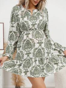 Maternity Floral Print Bohemian Elegant Cute Sleeveless Dress, Everyday Wear