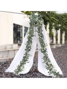 1/2/3/120pcs Artificial Eucalyptus Leaves Vines, Fake Plants, Home, Restaurant, Living Room, Outdoor Garden Decor, Floral Arrangement, Photography Props, Autumn, Spring, Vase, Flower Wall, Wreath, Bridal Bouquet, Wedding Decoration, DIY Wreath Materials, Birthday Party Decor, Home Decor Accessories, Valentine's Day, New Year Gift - Green - View 5