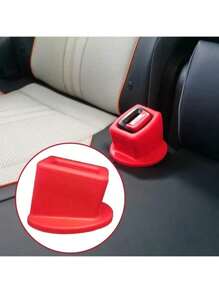 1 个红色/黑色硅胶汽车插槽固定夹，帮助您轻松找到插槽、固定推杆，方便使用带扣的后座汽车配件 - 汽车保护，由硅胶锁套制成