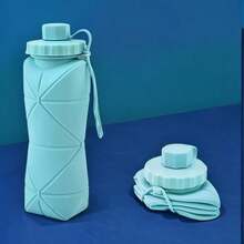 1 pieza Taza de agua plegable de silicona de gran capacidad, resistente a altas temperaturas, para uso al aire libre y viajes, con ligeros defectos
