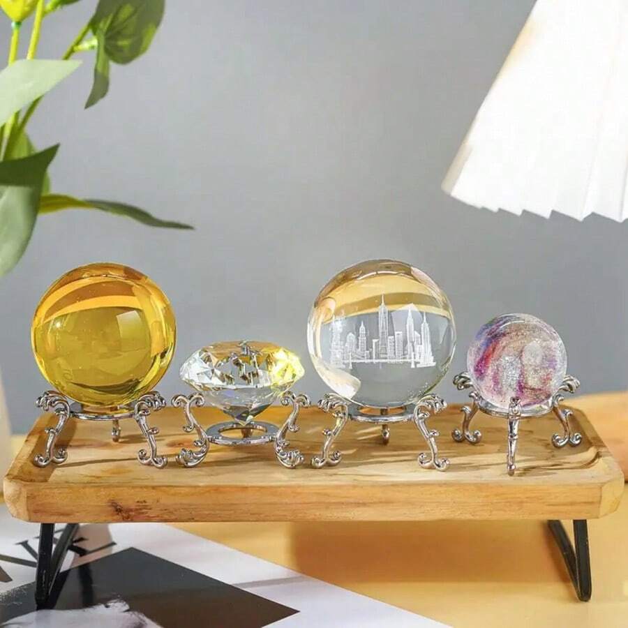 1 Stück eleganter Kristallkugelständer - moderner Eisen-Dreifuß Präsentationshalter für 3-7cm Kugeln, ideal für Hochzeitsdekoration und Heimdekoration, tolles Geschenk, Kristall-Präsentationsständer