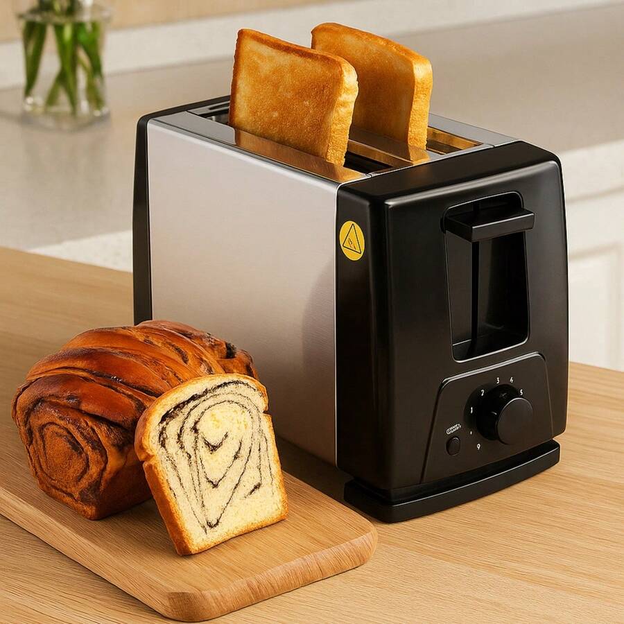 Tostadora Doble de Acero Inoxidable - Negro - Ver 1