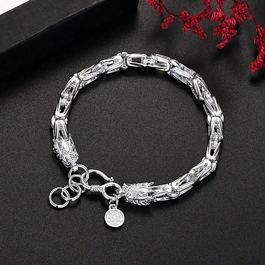Hot Popular 925 Sterling Silver Bracelet For Man 20cm Chain Luxury Wedding Party Christmas Gifts Fashion Fine Jewelry