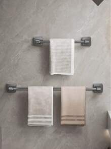 铝合金淋浴毛巾架，多功能浴室收纳配件 - 黑色 - 查看 5