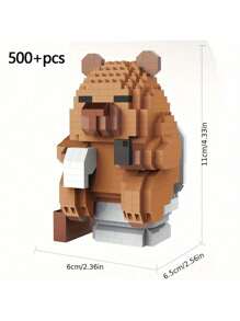 水豚积木玩具，成人治疗创意啮齿动物组装模型，DIY 减压，适合作为生日、情人节、圣诞节、万圣节礼物送给女朋友、男朋友、朋友