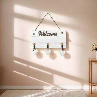 1 件可爱心形墙钩装饰，适用于入口、花园、厨房、客厅、家居装饰，时尚且易于安装，防尘，适合派对、节日、生日礼物