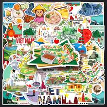 50pcs Vietnamese Cuisine Spring Roll Cartoon Creative DIY Luggage Notebook Decorative Stickers - Multicolor - View 2