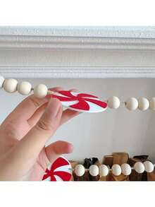 55 Pieces/Set Christmas Gingerbread Man Banner, Gingerbread Man Candy Wooden Bead Garland, Christmas Gingerbread Man Decoration Banner, Fireplace Christmas Decoration Garland, Suitable For Hanging In Courtyards, Gardens, And Pull Flags For Christmas And New Year Parties.