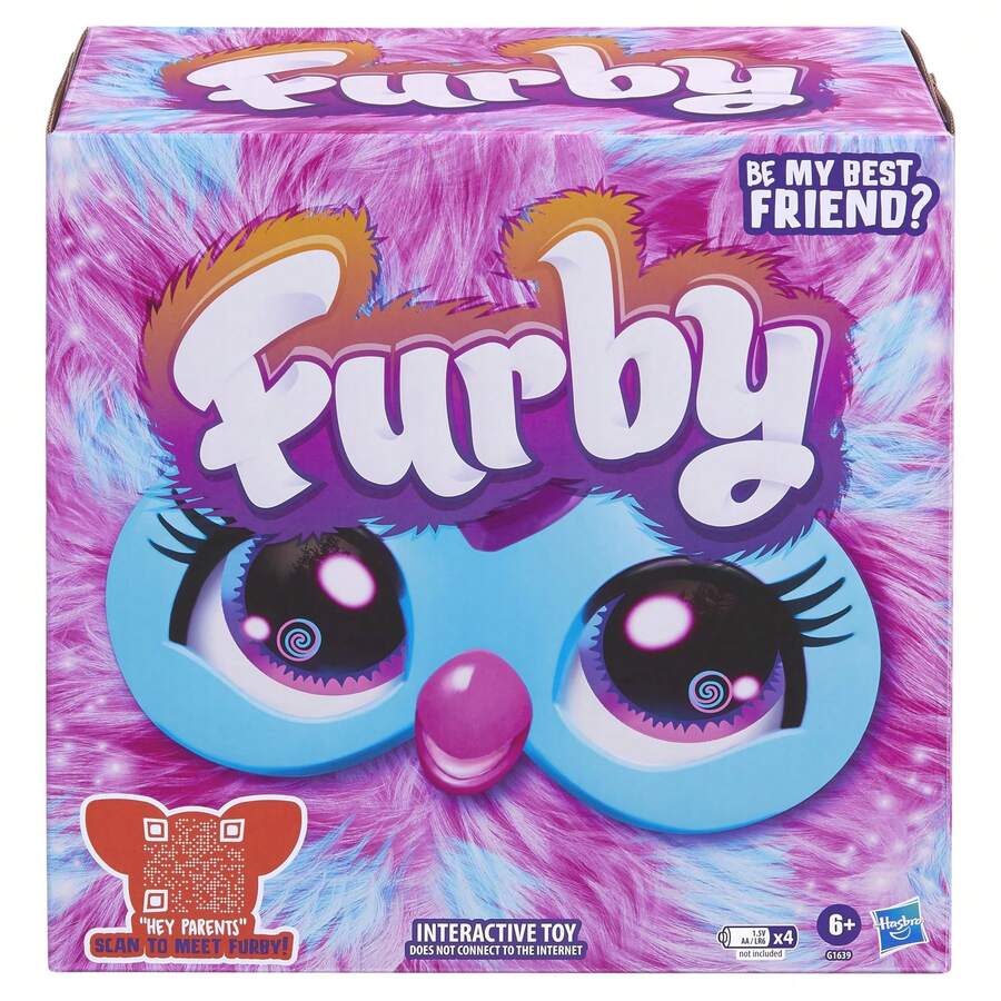 Hasbro Furby Cotton Candy, 15 Fashion Accessories, Interactive Plush Toys For 6 Year Old Girls & Boys & Up, Voice Activated Animatronic, Pink & Blue