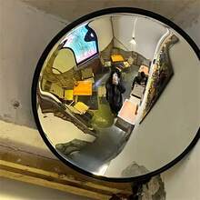 1pc Elegant Black Art Deco Round Convex Mirror - Full-Length Plastic Wall Decor For Living Room & Bedroom, No Electricity Needed, Featherless, Horizontal Orientation, Modern Home Decor, Room Decor - Multicolor - View 10