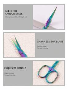 4pcs/3pcs/2pcs/1pc Professional Stainless Steel Curved Tip Precision Scissors, Multi-Functional Beauty Scissors For Trimming Facial Hair, Eyebrows, Eyelashes, Beard, Nose Hair, Ear Hair, Suitable For Men And Women,Makeup,Cheap,Room Decor,Vanity,Travel,Bedroom,Makeup Accessories