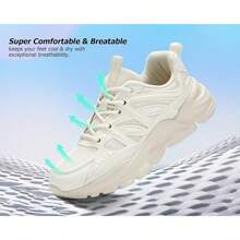 Women's Road-Running-Shoes Slip On Ladies Walking Fashion Athletic Sneakers Work Gym Comfort Lightweight Mesh Soft SoleChristmas - 米色 - 查看 7