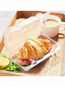 50 Cake Boxes, 7.4x4.9x2.2 Inches High, Suitable For Small Cakes, Pastries, Desserts, Snacks, Disposable Covered Cake Containers, White Cardboard Bakery Takeaway Racks, Suitable For Weddings, Birthdays, Parties - Transparent - View 2