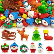 5/10/30/50 3D Christmas Erasers - A Detachable Eraser With Over 30 Different Christmas Elements. Desktop Pets, Classroom Rewards For Back To School Season. Party Gift Holiday Eraser. There Are Graphics Such As Reindeer, Santa Claus, Snowman, Sled, Cake, Etc. [Styles And Colors Are Random] - Christmas Eraser - View 2
