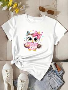 1  Animal    Sexy  Casual  Dulce  Fiesta  Elegante    Alta elasticidad  Playa  Noche de fiesta  Vacaciones  Deportivo  Colegio  Vacación  Casa  Oficina    verano  Estampado de búho tierno - Blanco - Ver 1