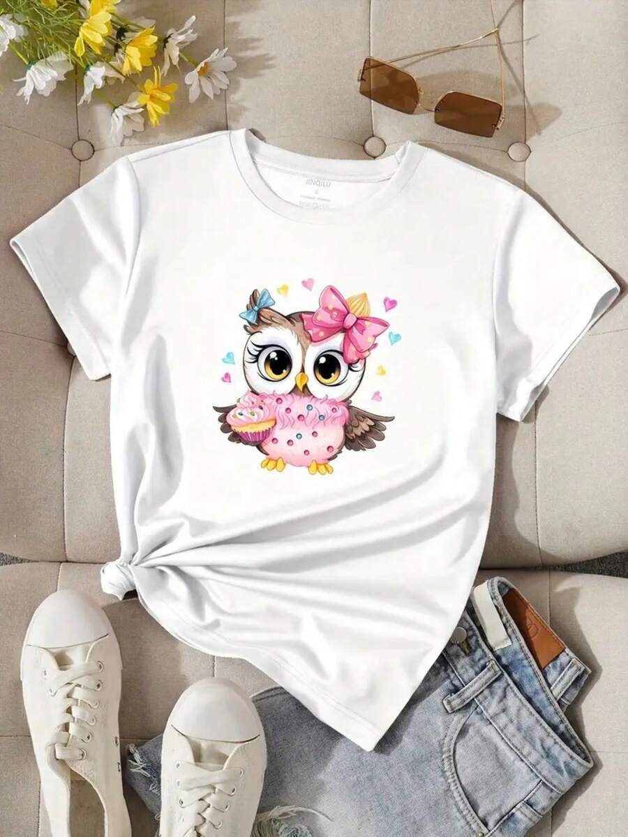 1 Animal Sexy Casual Dulce Fiesta Elegante Alta elasticidad Playa Noche de fiesta Vacaciones Deportivo Colegio Vacación Casa Oficina verano Estampado de búho tierno - Blanco - Ver 1