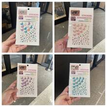 2 błyszczące naklejki z motylami i kryształkami do makijażu oczu i dekoracji twarzy – idealne na festiwalowe stylizacje, imprezowy blichtr, codzienne upiększenia, projekty DIY