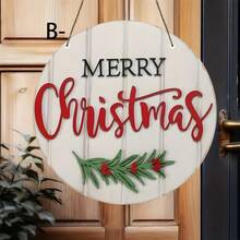 1 Piece Festive Wooden Christmas Sign Decoration - Country Merry Christmas Wall Art With Seasonal Decoration, Holiday Rope Hanging Merry Christmas Sign, Suitable For Home, Outdoor, All Holiday Seasonal Decorations