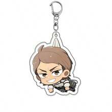 1PC/3pcs 2D Cartoon Bag Hanging Decoration Acrylic Key Chain Eren Yeager Mikasa Ackerman Armin Arlert Ackerman Cute Y2K Cartoon Pendant, Suitable For Shoulder Bags And Backpacks And Keys, The Perfect Gift For Fans, Cosplay Party Decoration Pendants Car Pendants Creative Anime Derivatives, Japanese Comic Pendants, Senior Anime Fans Collections, Otaku Series Gifts , Cheap Holiday Gifts