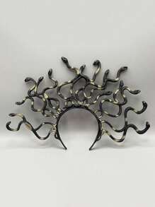 1件 2025新款美杜莎头箍，派对服装配饰，角色扮演道具，蛇形发箍 - 彩色 - 查看 1