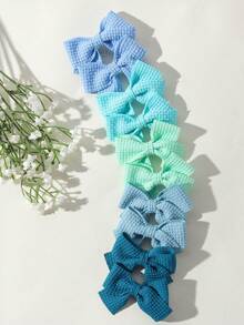 Bộ 10 chiếc kẹp tóc nơ ruy băng dễ thương, phụ kiện tóc thủ công dành cho bé gái. - Nhiều màu - Xem 4