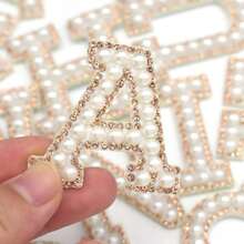 26pcs A-Z Letters Patches Set, 3D Pearl & Rhinestone Embellished Letter Stickers, DIY Alphabet Patch Accessories For Clothes, Bags, Backpacks, Fabrics, Personalized Gifts, Bridal Party Gifts, Bachelorette Party Decorations