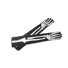 1pc Halloween Skeleton Halloween Performance Gloves, 50cm Long Sleeve Polyester Decorative Prank Gloves