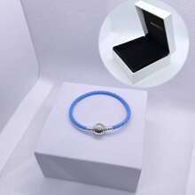 1 件高端女士皮革圆头扣饰皮绳手链系列，适合日常佩戴，适合饰珠，完美的圣诞节情人节礼物