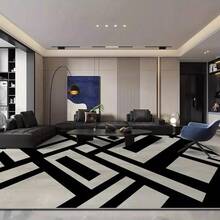 Velvet 850g/M² Velvet Retro Floral Indoor Floor Simple Light Luxury Carpet Makes Living Room Bedroom Full Of Fashion Velvet Fabric Bohemian Style Blue Base And Luxurious Gold Floral Frame Pattern Printed Carpet, With Anti-Slip Washing Backing, Stain-Resistant Durable Soft Large Area Carpet For Bedroom Living Room, Indoor And Outdoor Decorative Carpet - 彩色 - 查看 3