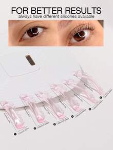 12Pcs/6sizes Free Glue Lash Lift Pads, Jelly Lash Lift Rods Self Adhesive Silicone Pads C-Curl Eyelash Lifting Shield,DIY Use At Home Or Salon Lash Perming Tool - Baby Pink - View 7