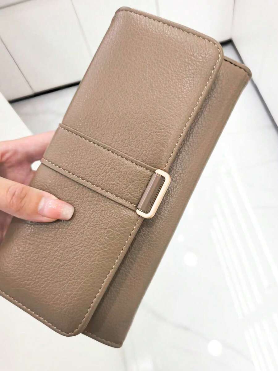 MINGYOU New Women's Long Wallet, Fashion Classic Buckle Flap Multi-Functional Large Capacity Wallet, Women's Cash Wallet, Long Wallet, Essential For Autumn