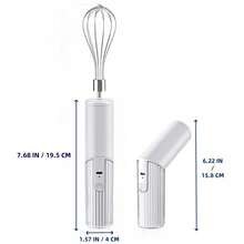 Foldable Cake Mixer With 2 Stainless Steel Beaters, Cordless Egg Whisk, 1200mAh Battery, Suitable For Mixing Eggs, Coffee, Milk And Other Liquids In Various Containers, Convenient Breakfast Supplies, Family Dinner Supplies, Party Supplies