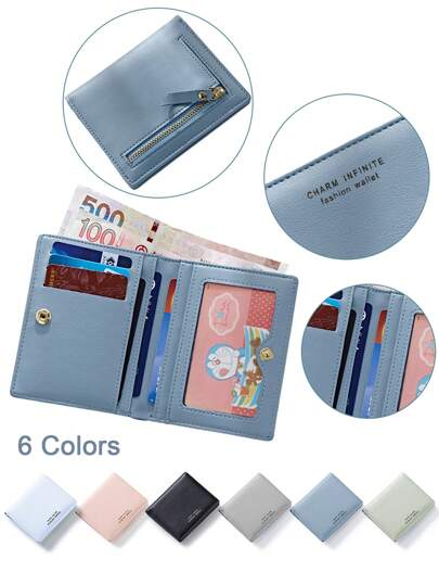 CHARM INFINITE CHARM INFINITE Plain Color New Large Capacity Cross-Border Women Short Small Wallet Zipper Coin Purse Ultra-Thin Coin Purse Minimalist Luxury Wallet For Women For Men Money Wallet Mini Wallet Purse Wallet Fall Men Wallet Leather