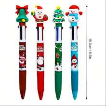 4 New Christmas 4 Color Ballpoint Pens Santa Claus Christmas Tree Reindeer Snowman Beautifully Decorated Colored Pens Teen Prizes Christmas Halloween Birthday Gifts Fun Ballpoint Pens, Feutre Acrylique, Feutre, Coloriage, S, Scolaire, Stylo, Stitch, Affaire Scolaire, Halloween (Random Colors)