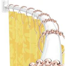 Adjustable Curved Shower Curtain Rail Rustproof Expandable Aluminum Metal Shower Rod 3872 Inch Telescopic Design Exquisite Adjustable For Bathroom - White - View 2